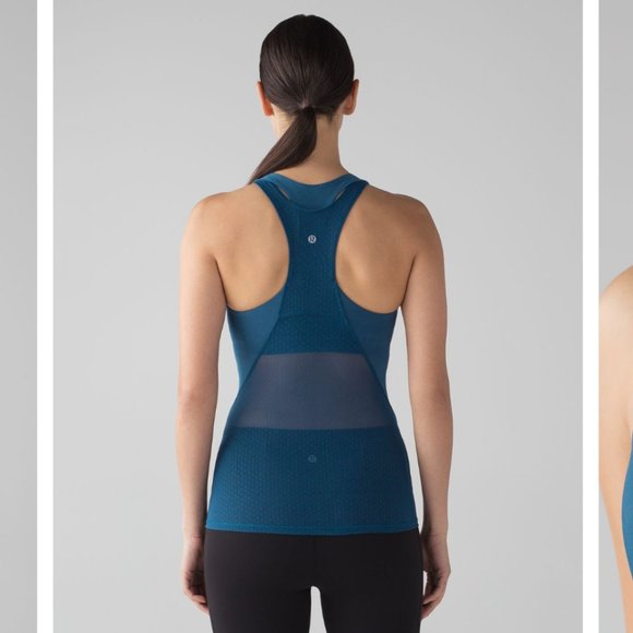Lululemon Mesh Bodycon Tank - Poseidon Blue - 10 - Picture 1 of 6